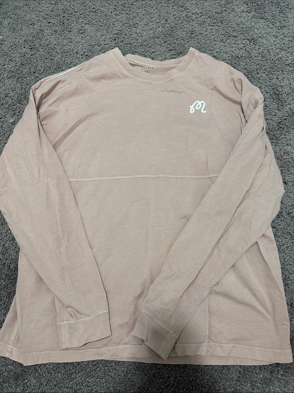 Malbon Men's Long Sleeve Crewneck Shirt in Dusty Rose